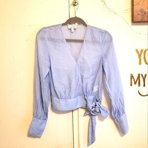 blue sheer wrap around blouse 𝅺stockholm atelier & other stories